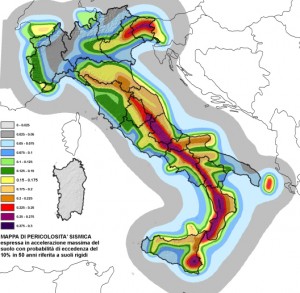 Terremoti in Italia - Mappa di pericolosità sismica
