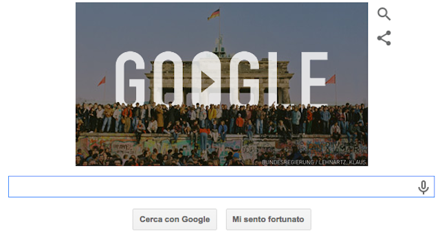 doodle Google caduta del muro di Berlino