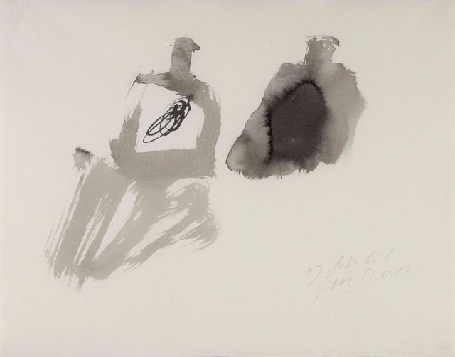 Julius Bissier, 17.Febr.61.6, 1961 - china su carta - Museo Morandi di Bologna