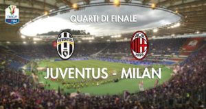 Stasera in tv su Rai1 Juventus - Milan quarto di finale di Coppa Italia