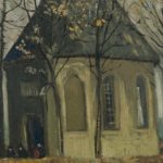 Una congregazione che esce dalla Chiesa Riformata di Nuenen di Van Gogh