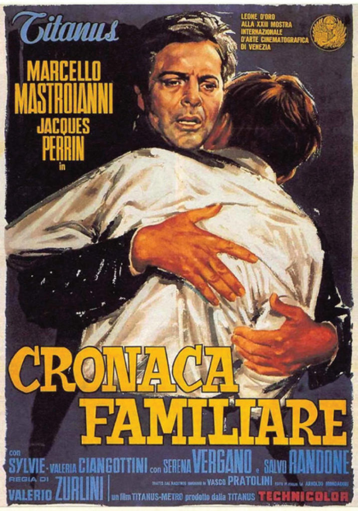 Cronaca familiare, locandina film con Marcello Mastroianni