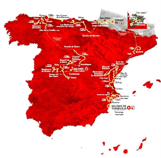 Percorso della Vuelta 2019